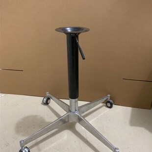 十字桌脚可升降滑轮脚可移动办公桌脚金属台脚升降支架不锈钢桌腿