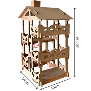 大胖商店 瓦楞纸猫屋四层猫别墅diy猫爬架猫抓板猫窝猫玩具送猫草
