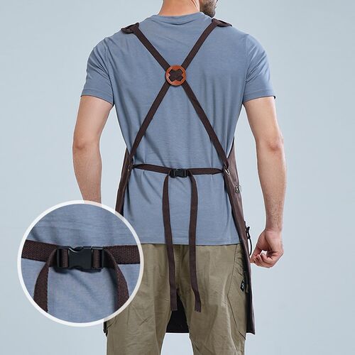 工业围裙男士多口袋双肩背带防水防油帆布耐磨工作服定制logo