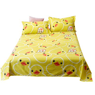 床单单件夏天薄款棉单人女一米五1米8床1.8m2黄色2.3x2.5纯棉全棉