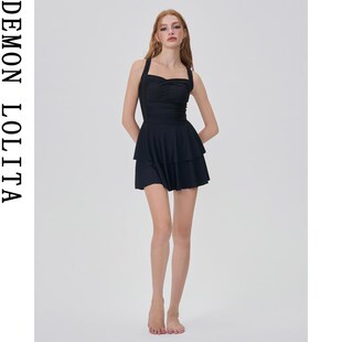 泳衣女款2024年新款爆款连体平角保守遮肚显瘦高级感泡温泉泳装女