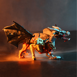 林畅模玩儿童玩具双头龙恐龙三头飞龙G神兽喷火龙魔龙模型仿真动