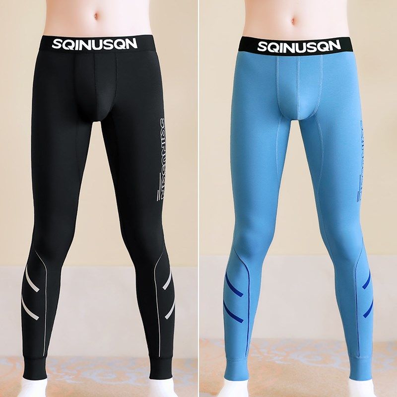 秋裤男士薄款保暖裤内q穿紧身打底裤男款衬裤秋冬季防寒棉毛裤线