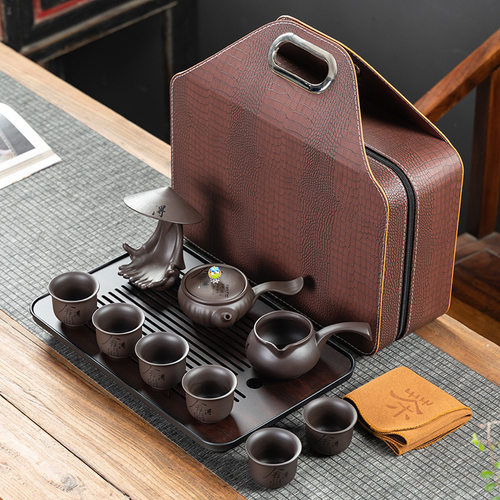 紫砂茶壶茶具套装家用功夫茶杯小茶台简约客厅Q办公室整套茶壶茶