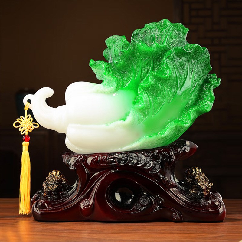 招财白菜财源滚滚开业摆件公司乔迁庆祝礼品办公桌书房客厅工艺品