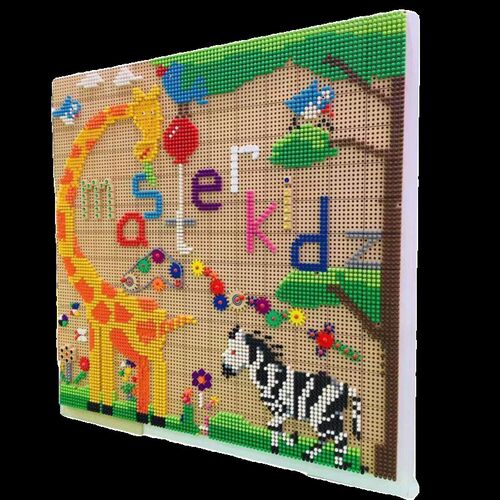 幼儿园拼插积木蘑菇插钉益智走廊墙面玩具插珠轨道墙壁儿童洞洞板