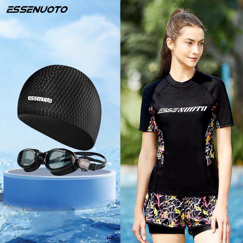 分体泳衣女士时尚遮肚显瘦运动泳装2024新款保守大码温泉游泳套装