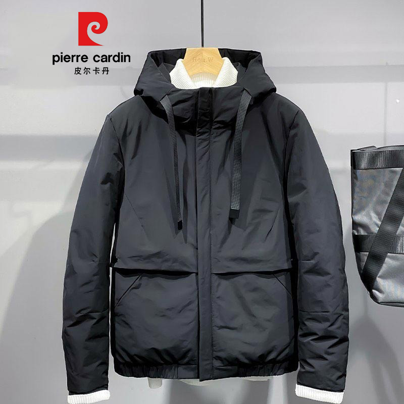 皮尔卡丹高品质羽绒服男士冬季短款白鸭绒加厚冲锋衣新款夹克外套