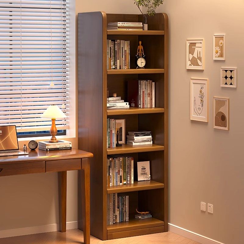 实木飘窗书架美式转角收纳柜靠墙储物窄立柜子落地置物架学生书柜,住宅家具,书架,淘宝优惠券,粉丝福利购,淘宝优惠卷