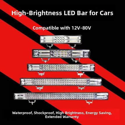 货车超亮led长条射灯雾灯12v24越野汽车中网改装强光爆闪灯