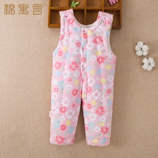 儿童棉袄两件套装 婴儿加厚保暖开裆棉裤 冬季 宝宝纯手工棉花背带裤