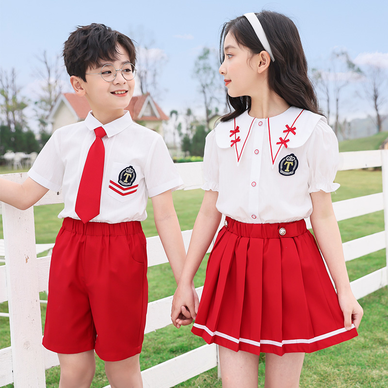 幼儿园园服夏装学院风表演服夏季小学生校服套装儿童毕业拍照班服