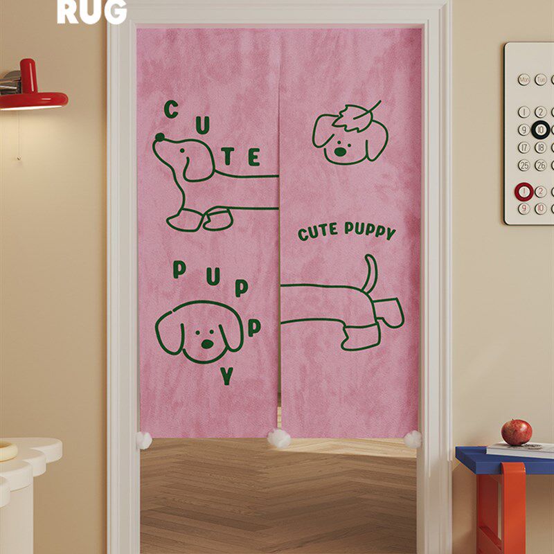 藏獒门帘,厨房防油烟皮球半门帘,卧室免打孔隔断门帘