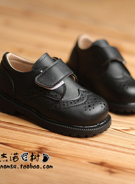 男童小皮鞋黑色韩版潮宝宝单鞋男宝1-2-3-4-5岁软底春款儿童鞋子
