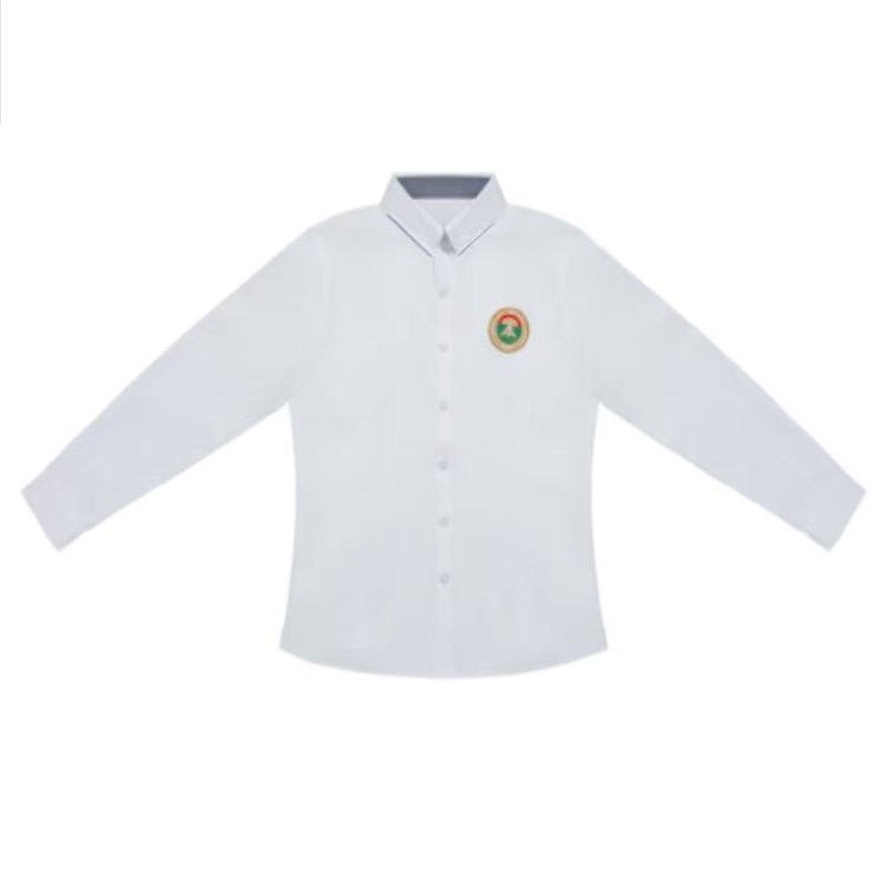 优雅校服正装衬衫男子2H025白色长袖衬衫