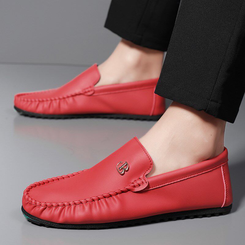 豆豆鞋男士皮鞋男款春季2025新款一脚蹬商务休闲软底鞋子驾车男鞋