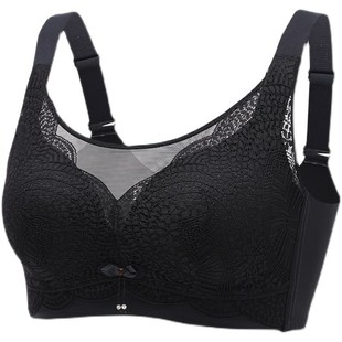 加肥加大码 文胸罩聚拢80E95D全罩杯防走光抹胸内衣 胖mm250斤薄款