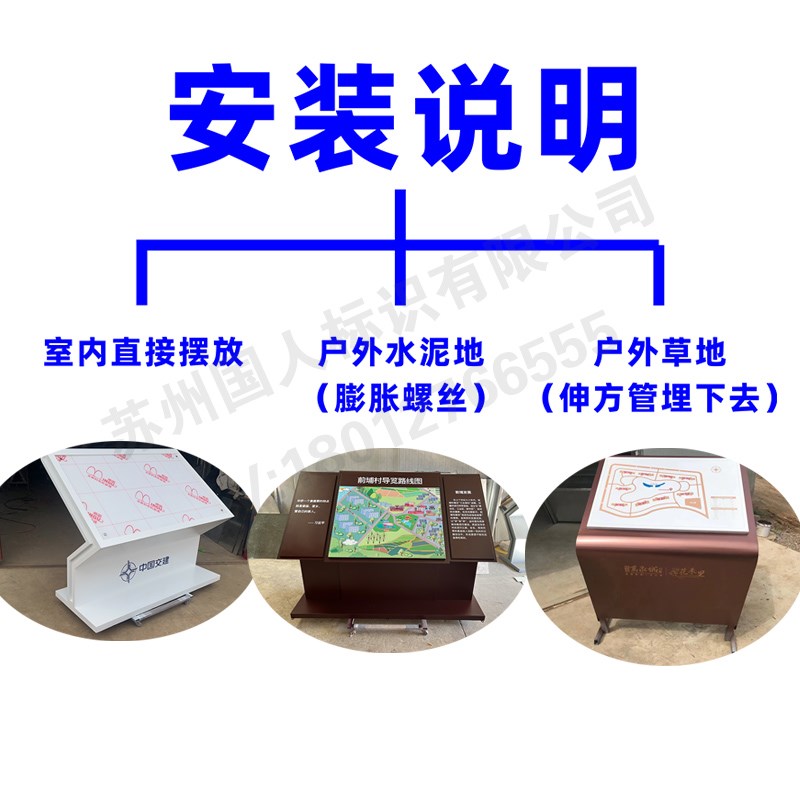 商场导视牌楼层索引台解说牌户外落地不锈钢斜面导视台导览图现货