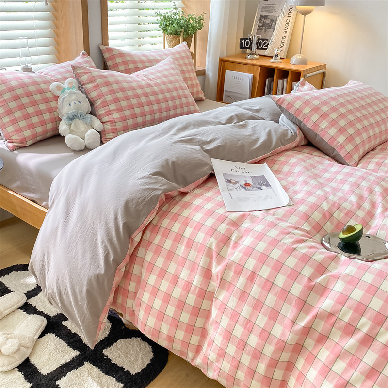 纯棉床上四件套100全棉水洗棉裸睡超柔床单被套简约南通床品ins风