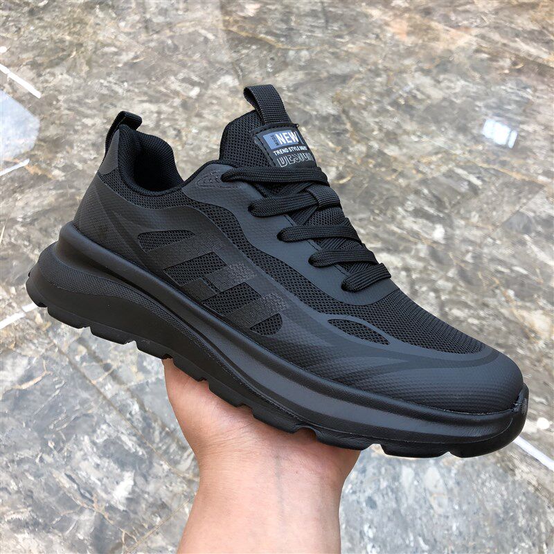 男鞋2025春季新款轻便软底透气跑步运动鞋男士韩版百搭休闲网面鞋