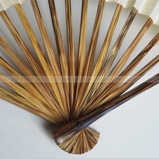 九寸全棕竹(金丝竹 桃丝竹)折扇 苏州扇子 配苏工超薄扇面