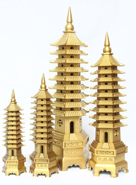 铜九层文昌塔摆件家居书房办公室工艺品装饰