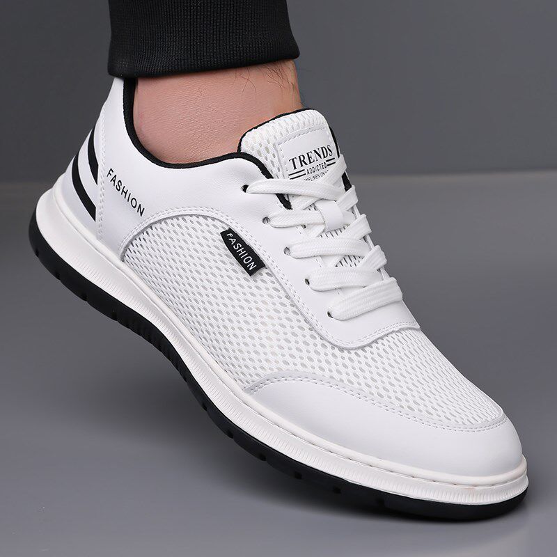 男鞋夏季透气飞织网面鞋男士薄款防臭时尚休闲鞋镂空轻便运动鞋子