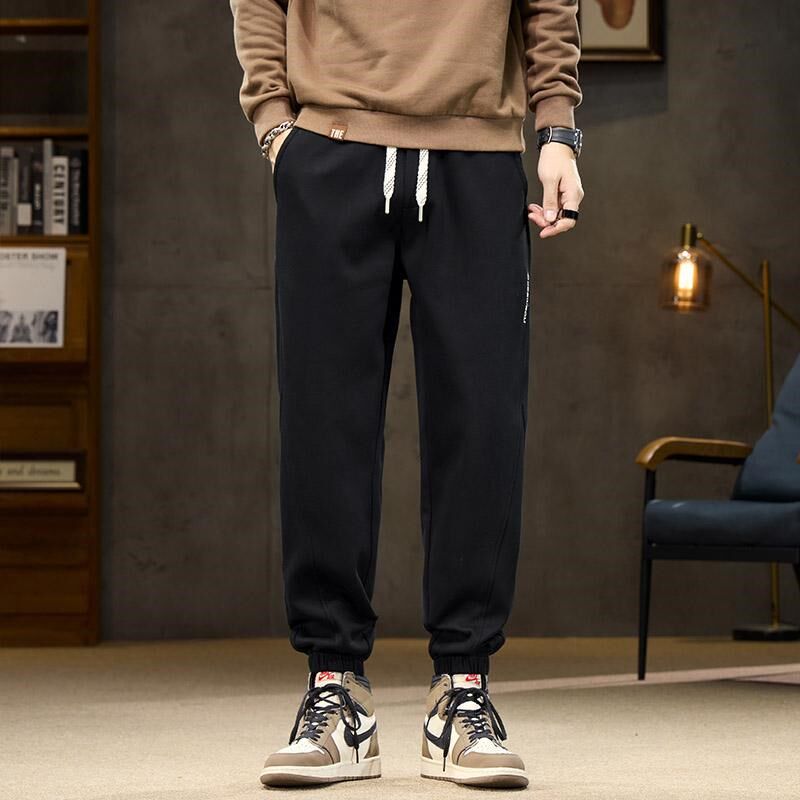 M2高个子加长男裤2024秋冬新款潮流束脚宽松休闲运动裤男超长款厚