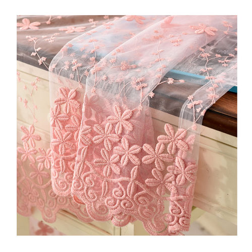 高档现代韩式田园纯色绣花窗纱客厅卧室阳台飘窗纱帘窗帘成品纱Q1