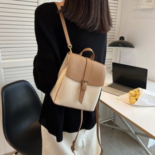 上班族通勤双肩包女时尚小型背包拼色迷你小书包森V系可爱女生包