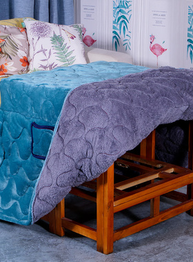 烤火被加厚正方形双面绒法t兰绒被子电炉罩烤火罩加绒烤火桌子罩