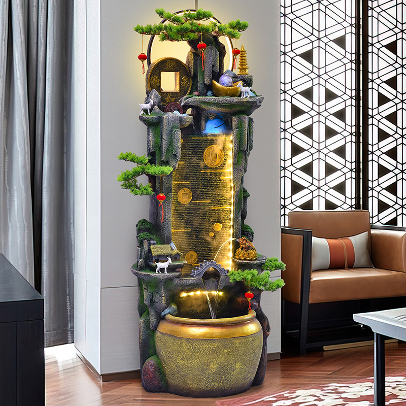 客厅玄关招财假山流水隔断摆件水幕墙造景喷泉鱼缸循环水开业送礼