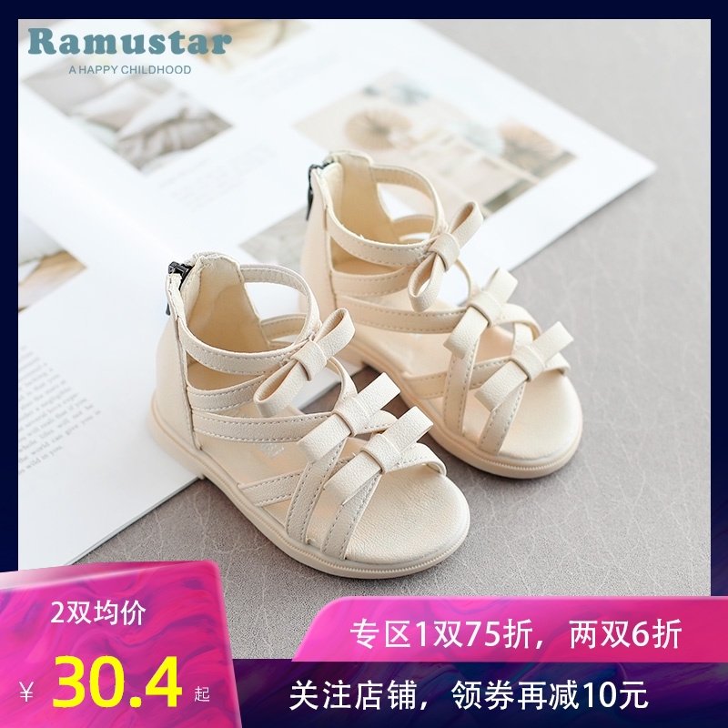 婴儿罗马凉鞋夏季1-3岁小童时尚露趾沙滩鞋软底0一2女宝宝学步鞋