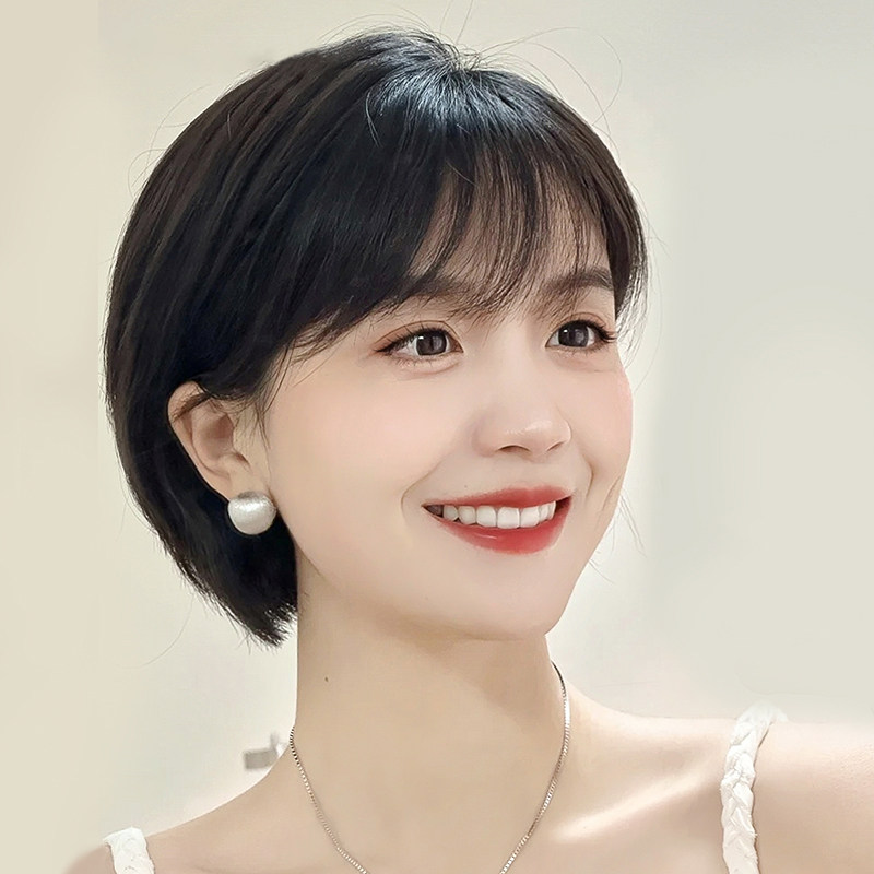 假发女短发夏天薄款人发波波x全头光头套女化疗自然时尚假发套长