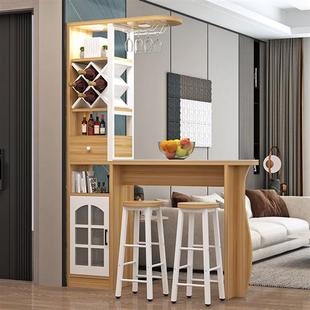 靠墙吧台桌家用隔断柜白代简约客厅屏风玄关柜小户型吧台酒柜一璃