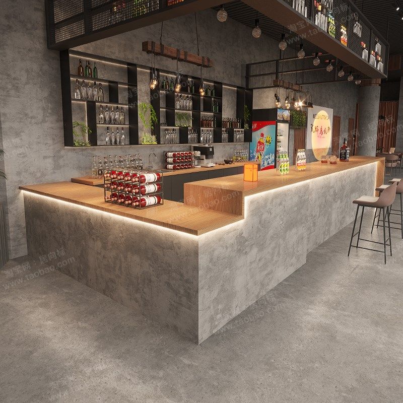 工业风健身房饭店吧台桌收银台烧烤店餐饮前台接待柜酒店民宿转角,商业/办公家具,收银台,淘宝优惠券,粉丝福利购,淘宝优惠卷