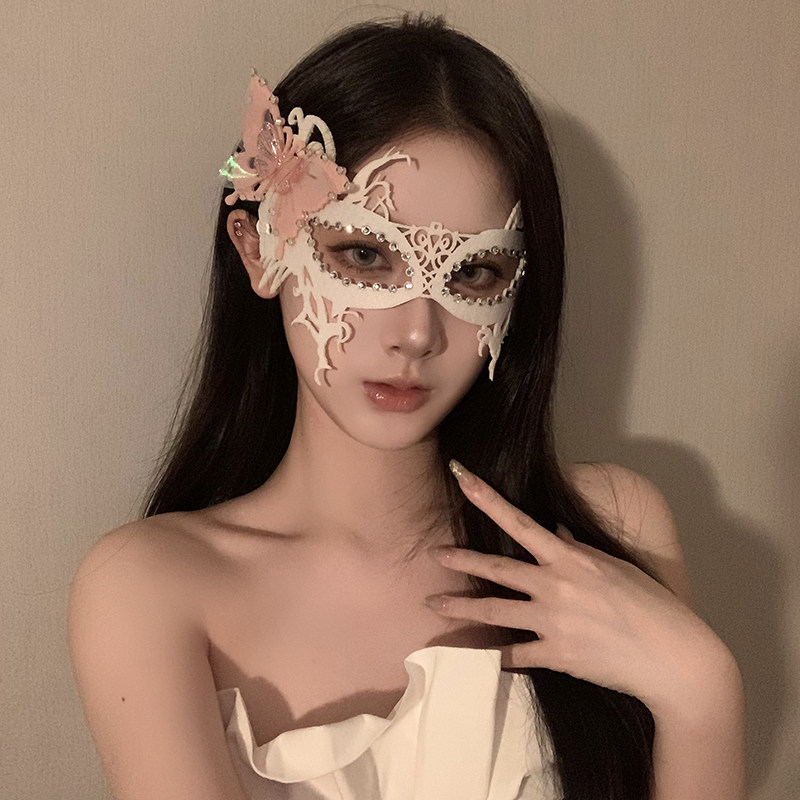公主蝴蝶半脸面罩女舞会派对眼罩复古遮面面具万圣节装扮脸部道具