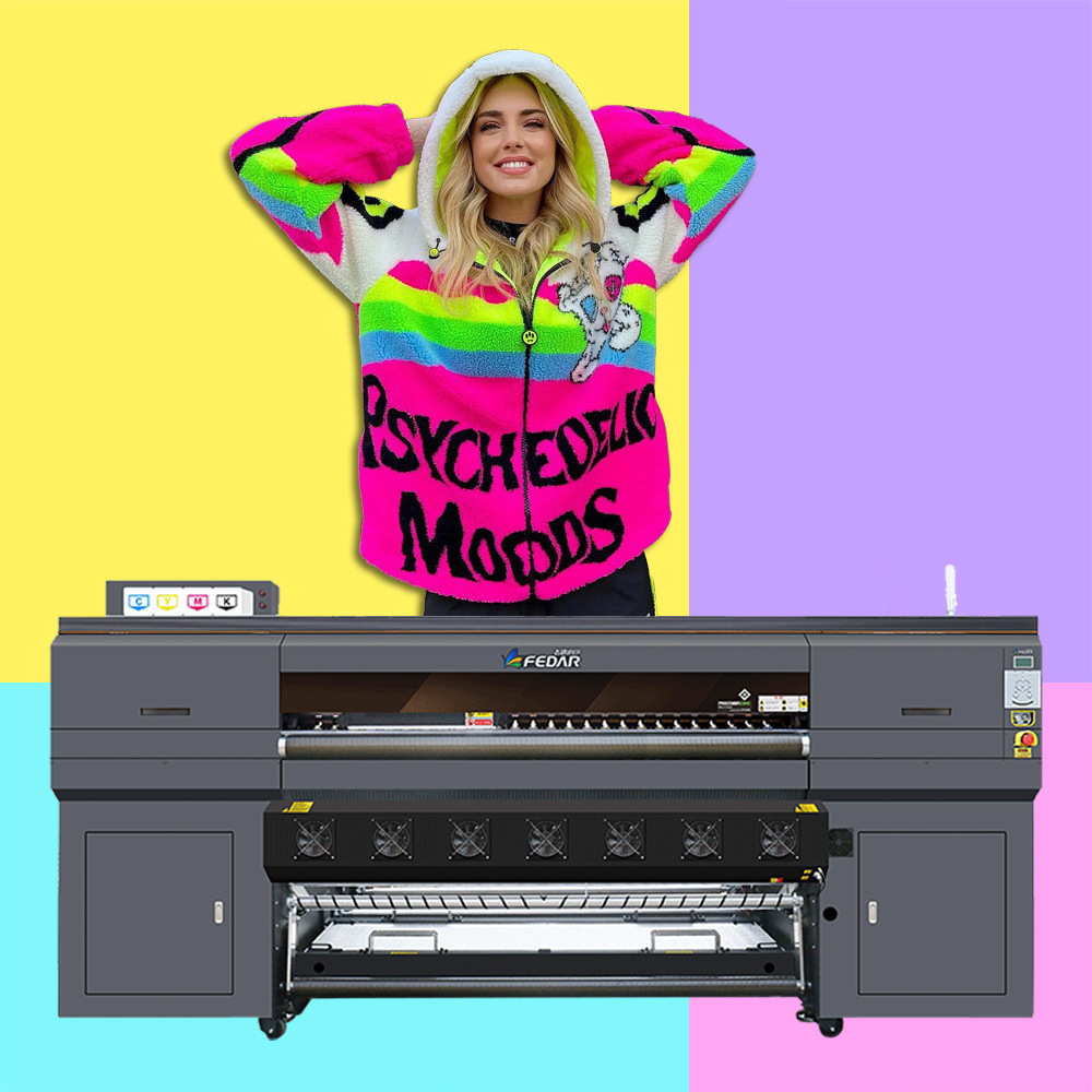 飞蝶15头喷墨数码热转印打纸机1.9m工业高速印花打印机涤纶面料