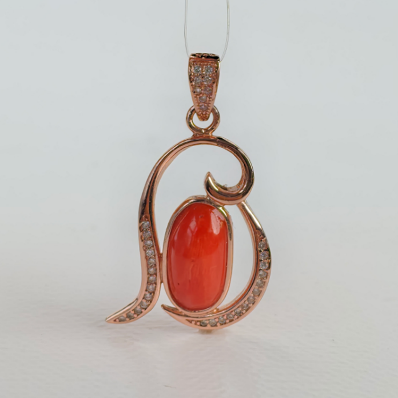 俏丽纯天然红珊瑚吊坠银S925项坠