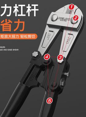 艾瑞泽断钢筋剪钳手动钢剪刀重型线剪线钳76470省力欧式铁丝丝钳