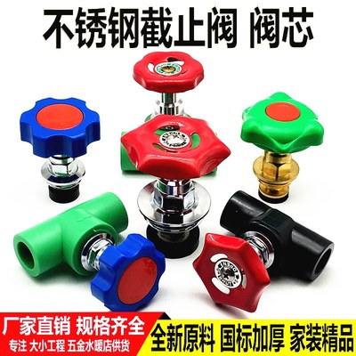 ppr截止阀阀芯20 25 32不锈钢升降阀门4分6分1寸闸阀开关水管配件