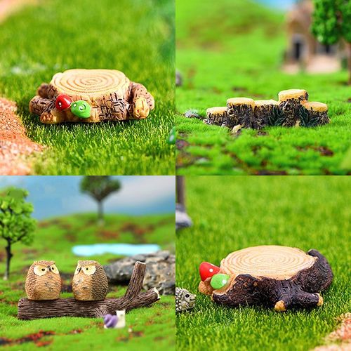 迷你树桩树墩木桩微景观盆景仿真植物树干装饰品树脂diy造景摆件