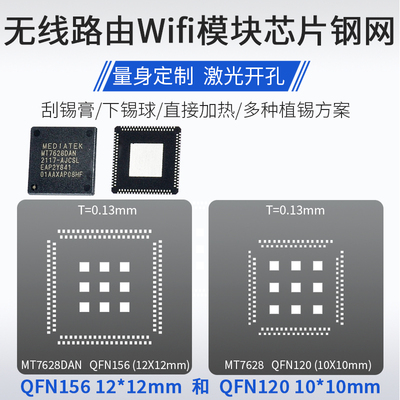 MT7628DAN QFN156 植锡网无线Wifi模块芯片MT7628 QFN120锡膏钢网