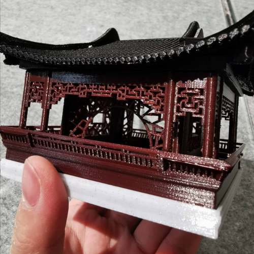 钰书房古建模型苏州园林假山盆景微景观吸水石造景装饰芙蓉榭手办