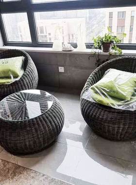 户外沙发KBC藤编阳户台院别墅庭沙发组合仿藤桌椅外家具藤编椅三