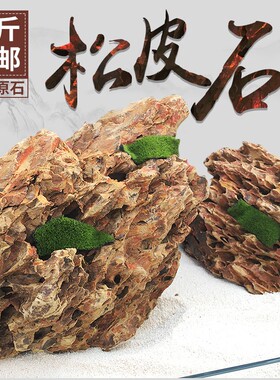 鱼缸天然原石松皮石假山造景石小块多孔大块石头水族箱装饰造景石