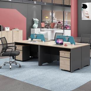 办公桌办公具简现约代员工工位电脑屏家4风NDZ人位职员办公