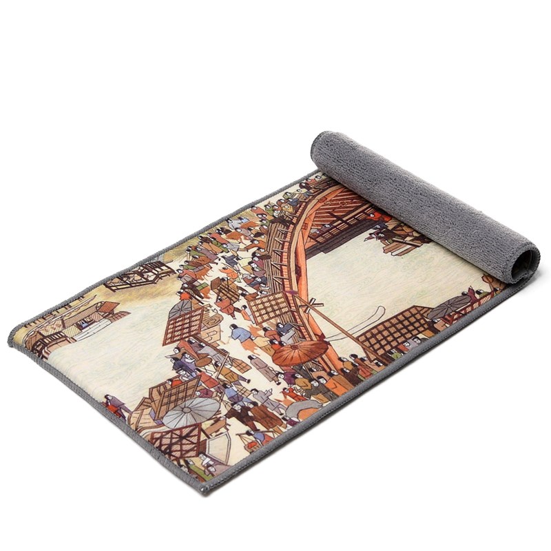 茶巾高档加厚毛绒高吸水禅意彩绘毛巾茶布茶席专用茶桌布养壶抹布