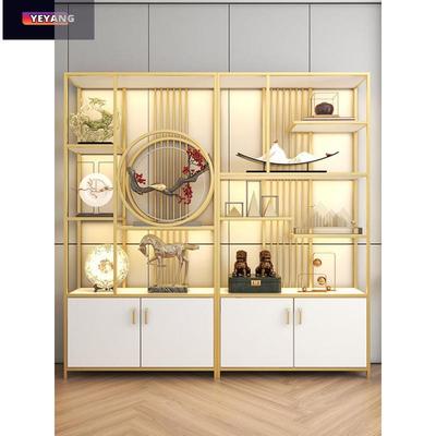 轻奢博古现代简约屏厅空置物架办公室镂铁艺CZA隔断风中客式摆件