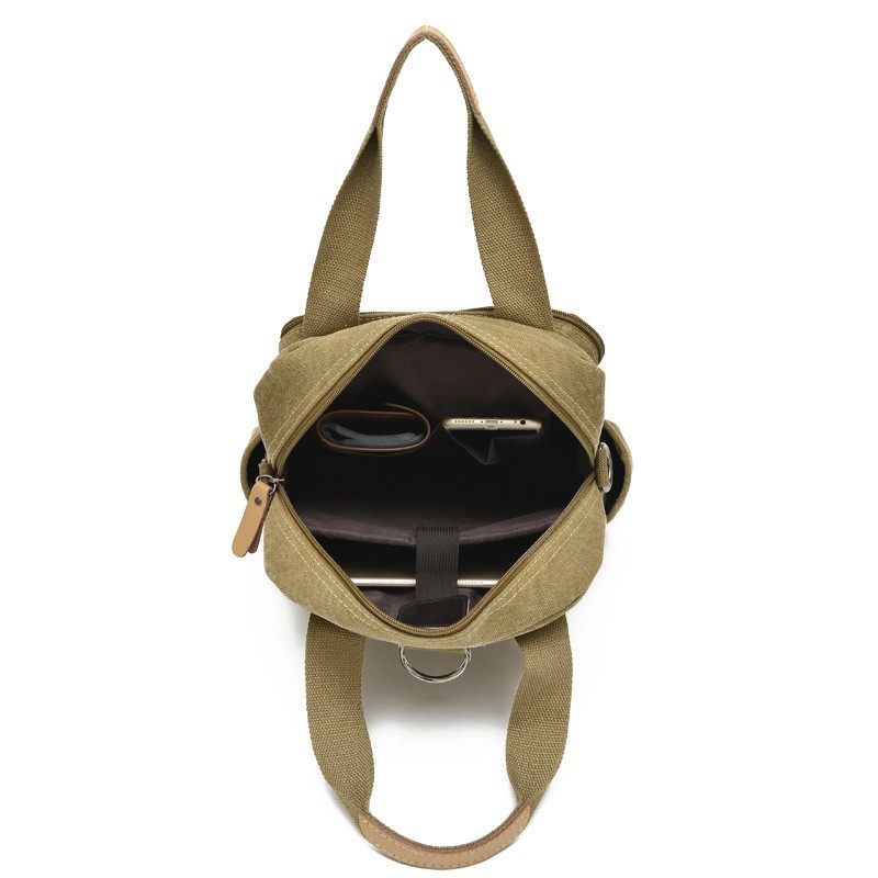 男士生帆布工装上班通勤手提包大容量多功能单双肩斜挎背简约袋子